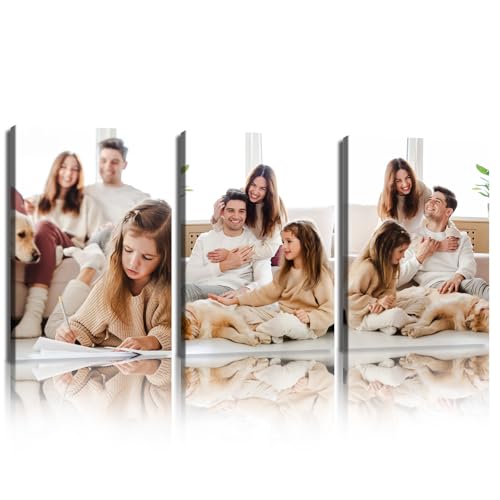 Cadeaux photo personnalisables : lot de 3 toiles avec cadres pour mariage et amis