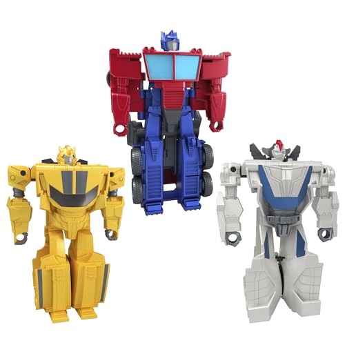 Transformers 1-Step Flip Heroes 3-Pack, 4-Inch Wheeljack, Bumblebee, and Optimus Prime Action Figures, Kids Easter Toys or Basket Stuffers, Age 6+ by Hasbro - Used condition - US$29.60