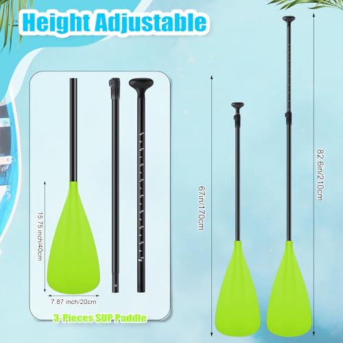 Image of Hollowfly 4 Set of 3 Pieces SUP Paddle Board Paddle Adjustable Paddleboard Lightweight Stand up Oar Aluminum Alloy Floating Replacement Oar Adjustable Aluminum Alloy Shaft for Surfing