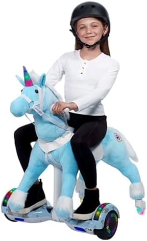 Power Pony Hoverboard Powered Riding Unicorn (Faith-Blue) | Soft ...
