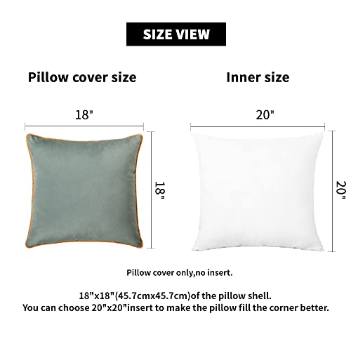 Plaid Pillow Covers 18X18 Inch Set Of 4 Soft Velvet Decorative Throw Pillow Covers Square Cushion Case Solid Cushion Covers Modern Double-Colored Pillowcases For Home Couch Decoration Orange/Teal #TOP5