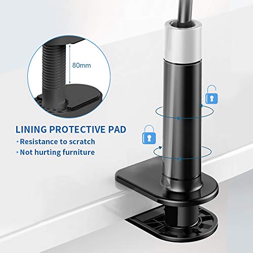 Newseego Lazy Phone Holder with 8'' Phone Screen Magnifier, Universal Gooseneck Phone Stand Holder Long Arm Mount & Phone Screen Amplifier with Magnifying Glass for All Smartphones-Black - Thumbnail 4