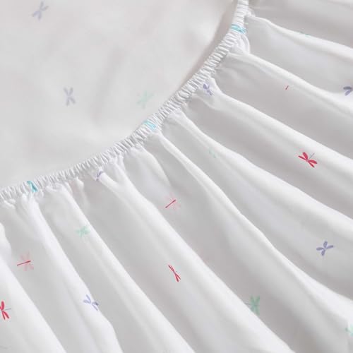 Image of Eddie Bauer Kids - Queen Sheets, Stain-Resistant Toddler Bedding with Matching Sham(s), Super Soft, Ideal Girl Room Essentials (Dragonflies Pink, Queen)