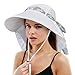 Sun Blocker Women's Sun Hat Large Brim Beach Travel Fishing Hat with Neck Flap, White, One Size