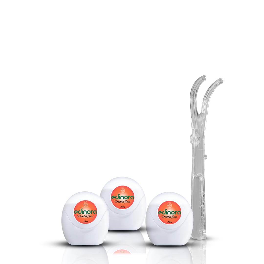 Dental Floss | PTFE Waxed | 25m Long Floss | Qty 3 | Edinora Dental Floss Holder | Extra Long and Sturdy | Qty 1 | Combo Pack-image-40