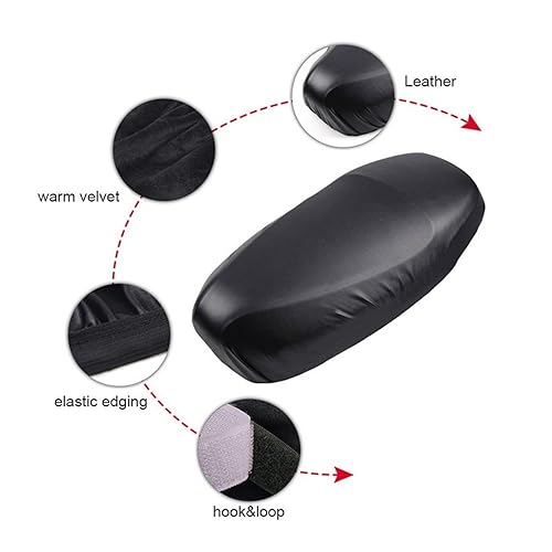 Funda sillín moto negra impermeable y protector solar asiento scooter 5
