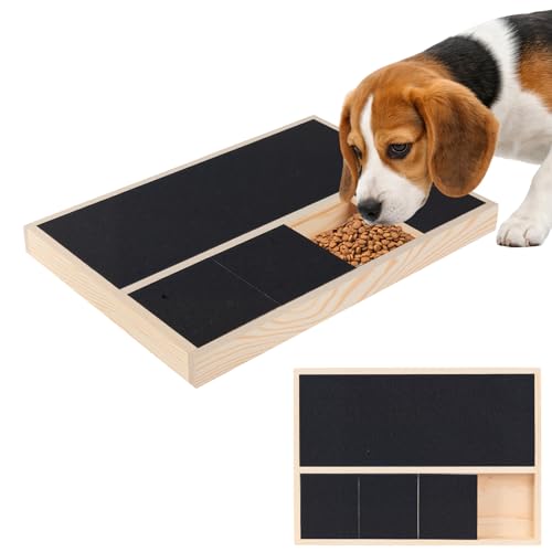Dog Scratch Board for Nails - Multi-Functional Dog Nail File Board With Treat Box Dog Claw Scratch Board Wooden Scratch Pad for Dogs Nails Cat Nail File Scratcher Nail Care for Puppy Cat