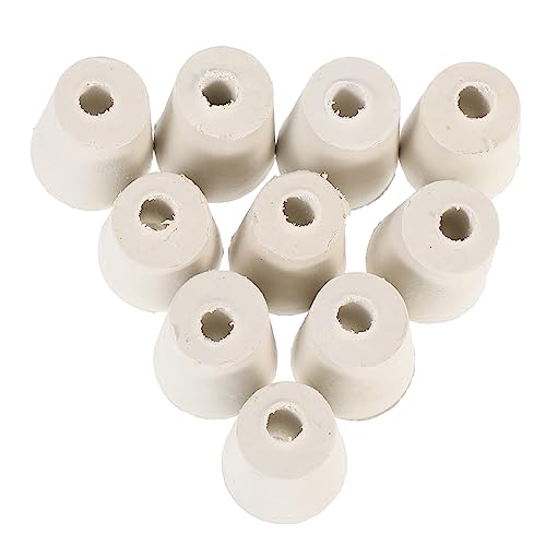 KICHOUSE Single Hole Stoppers Conical Bottle Stopper Set Pcs White Tapered Lab Seal Test Tube Plugs