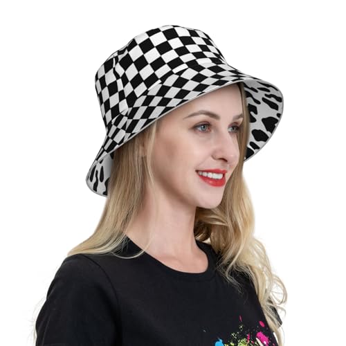 Image of Bucket Hat Double-Side-Wear Reversible Sun Hat Beach Travel Hiking for Women Men