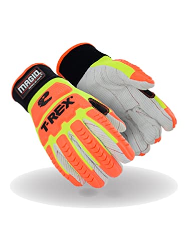 Magid T-Rex Primal Series Trx510 Cotton Blend Corded Palm Impact Glove – Cut Level A2 (1 Pair), 9/L, Neoprene Cuff | Thumb Saddle: Yes #TOP2