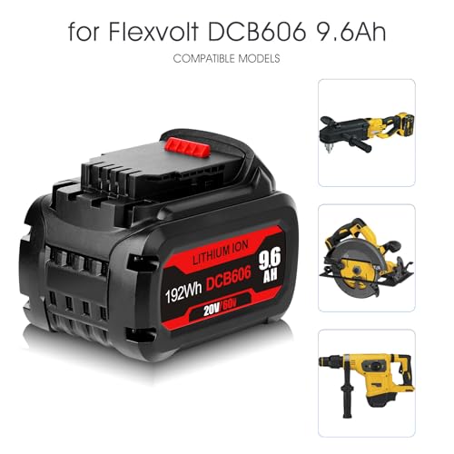Image of 【Upgraded】 20V /60V MAX 9600mAh Replacement Battery for Dewalt 60V Battery Flex Volt MAX DCB606 DCB612 DCB606-2 DCB609-2 DCB204 DCB206 Cordless Power Tools Lithium-ion Batteries