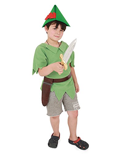 miccostumes Kids Peter Pan Halloween Cosplay Costume with Hat and Sword (one Size)