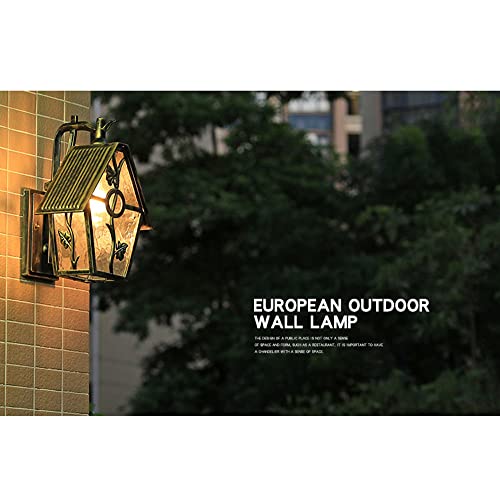 Applique murale extérieure étanche en verre rayé finition bronze rustique