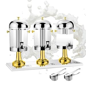 Forplubossmmp 7393 Gold Beverage Dispenser Set