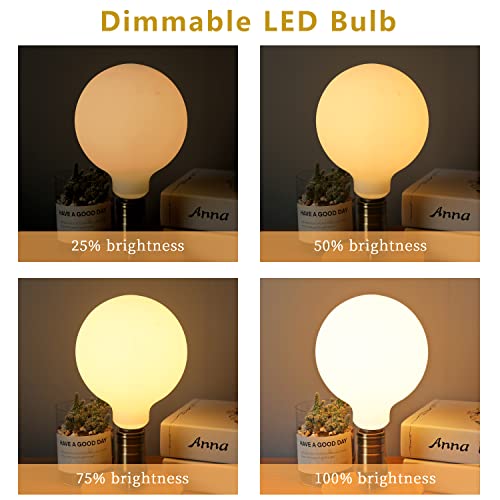 Image of G40 LED Globe Light Bulbs, E26 Base, Warm White 2700K, 2 Pack