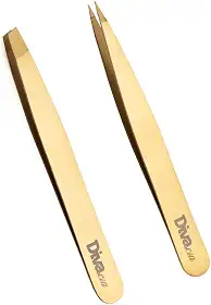Kit 2 Pinças para Sobrancelhas Pinça Chanfrada e Agulha Profissional de Alta Precisão, Esterilizável em Autoclave, Kit de Pinças para Design de Sobrancelhas
