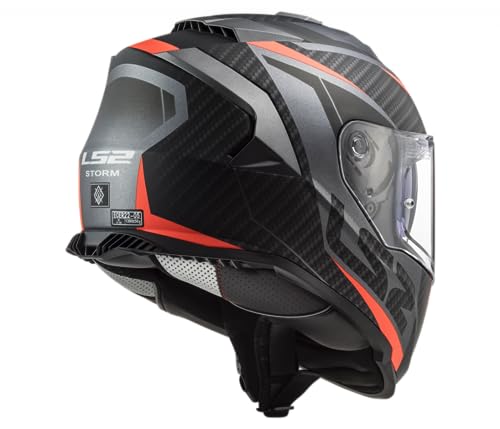 Image of LS2 Helmets - FF800 Storm - Racer - Matt Titanium Fluo Orange - Dual Visor Full Face Helmet (Medim 570MM)