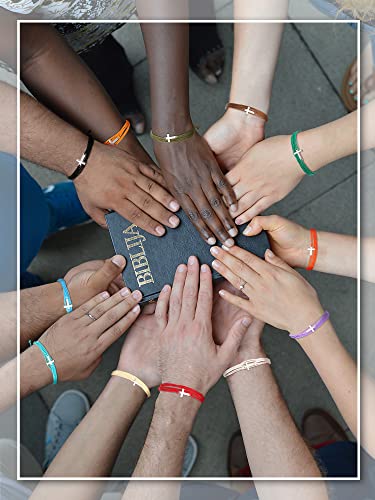 Yinkin 12 Pieces Cross Bracelet For Women And Men Cross Adjustable Nylon Rope Christian Handmade Braided Bracelet For Women Men Girls Teens Kids Handmade Christian Jewelry Wish Bulk Cross Bracelets #TOP5