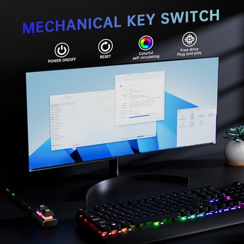 Interruptor de alimentación externo para PC de escritorio con luces LED y cable de 2M 3