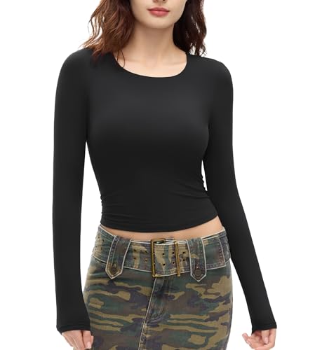 Amazon.com: Women's Long Sleeve Shirts Tight Fitted Going Out Tops