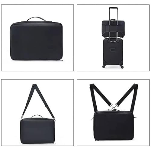 Mochila Profissional Organizadora Para Maquiagem Maquiador Manicure VAZIA - PRETO