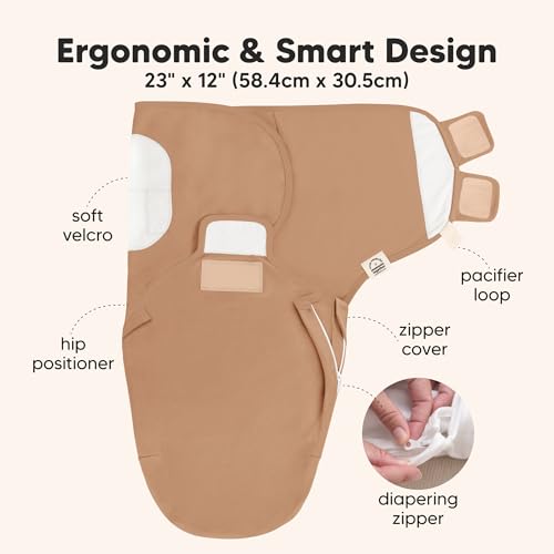 Image of Baby Swaddle Sleep Sacks with Zipper - 3-Pack Swaddles for Newborns 0-3 Months, Infant, Baby Girls, Boys, Soft & Durable Newborn Sleep Sack, Easy Diaper Change Swaddling Blanket (Terracotta, OS)