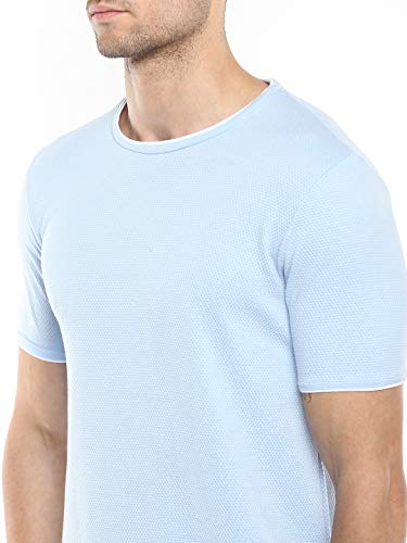 Image of Alan Jones Clothing Men's 100% Cotton Regular Fit Double Collar Round Neck T-Shirt