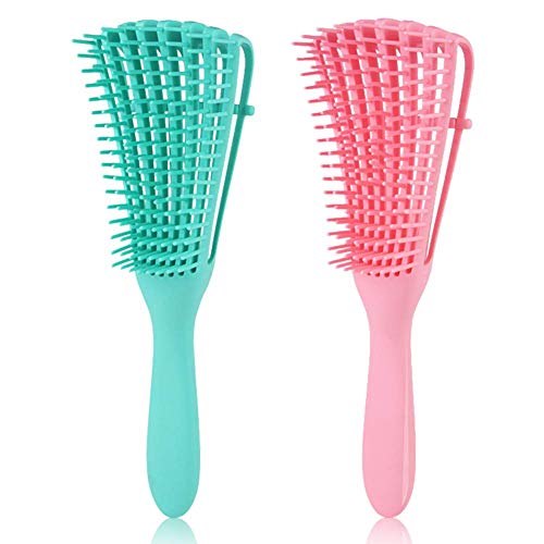 2 Pieces Hair detangling brush, Hair Comb For Women and Man, Natural Hair Brushes For All Hair Types - Hair Textured 3a to 4c- Wet And Dry Hair. Knots Detangler Easy to Clean