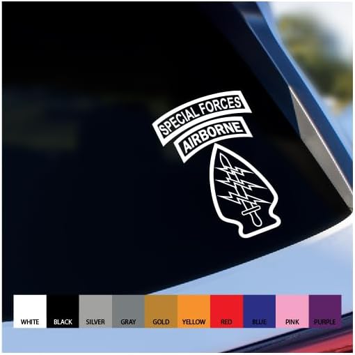 MILVEC Special Forces Patch and tabs Vinyl Decal in Different Sizes (6 inches Tall)