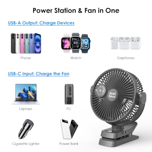 8" Clip On Fan, 12000mAh Rechargeable  - image 9