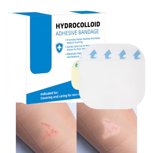 Tiritas Hidrocoloides en Gel, Apósitos para Quemaduras, 5 Láminas Flexible Corte Impermeable para Cuidado Heridas Piel Sensible Talón Dedo Pie Mano Cara