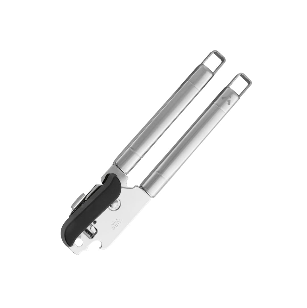 Zanetti Stainless Steel Manual Can Opener for Cans and Bottles, Comfortable Grip, Hook Hole, Durable and Practical