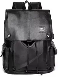 Mochila de Couro Executiva Notebook Estilosa Multifuncional (Preto)