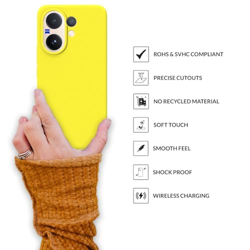 Image of SPRIG Compatible with Vivo V60 Premium SilkTone Back Cover Drop Tested Shock Proof Mobile Case for Men, Women, Boys and Girls with Camera Protection (Shining Yellow)