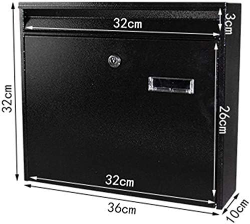 Post Boxes Wall Mount Lockable Mailbox Wall Mounted Mailbox with Lock Anthracite Letterbox Postbox Galvanized Sheet Black Letter Mail Post Boxes Easy to Assemble Post Box,