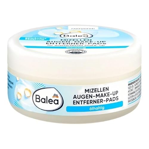 Balea Augen Make-Up Entferner Pads mit Waterproof ölhaltig, 2er Pack(2 x 50 Stück)
