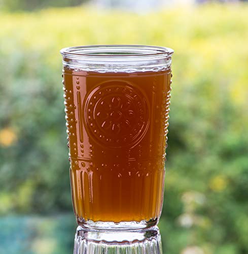 Bormioli Rocco Romantic Set Of 6 Tumbler Glasses, 11.5 Oz. Clear Crystal Glass, Made In Italy.