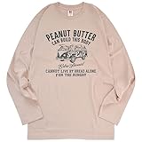 [ヨシダユウ] ロンT レディース メンズ 長袖 Tシャツ 綿 USA コットン クルーネック (JP, アルファベット, LL, I-ピンクベージュ)