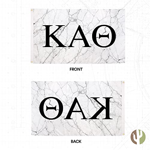 Kappa Alpha Theta Sorority Letter Flag Banner 3 Feet X 5 Feet Sign Decor Theta (Light Marble) #TOP5