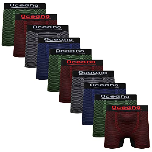 Kit 10 Cueca Boxer Microfibra Box Sortida Ocean - P