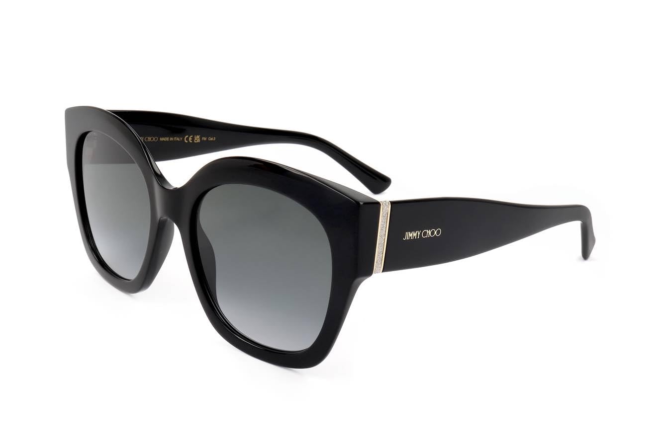 Jimmy Choo LEELA/S Black Silver/Dark Grey Shaded 55/20/145