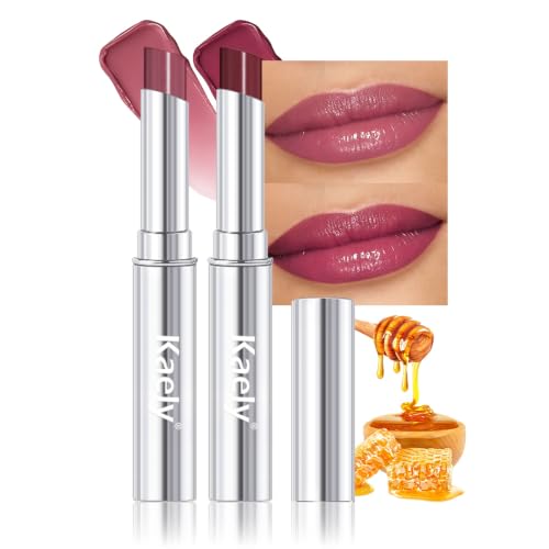 evpct 2Pcs Mauve Plum Cherry Honey Lipstick Moisturizing Lip Balm for Women