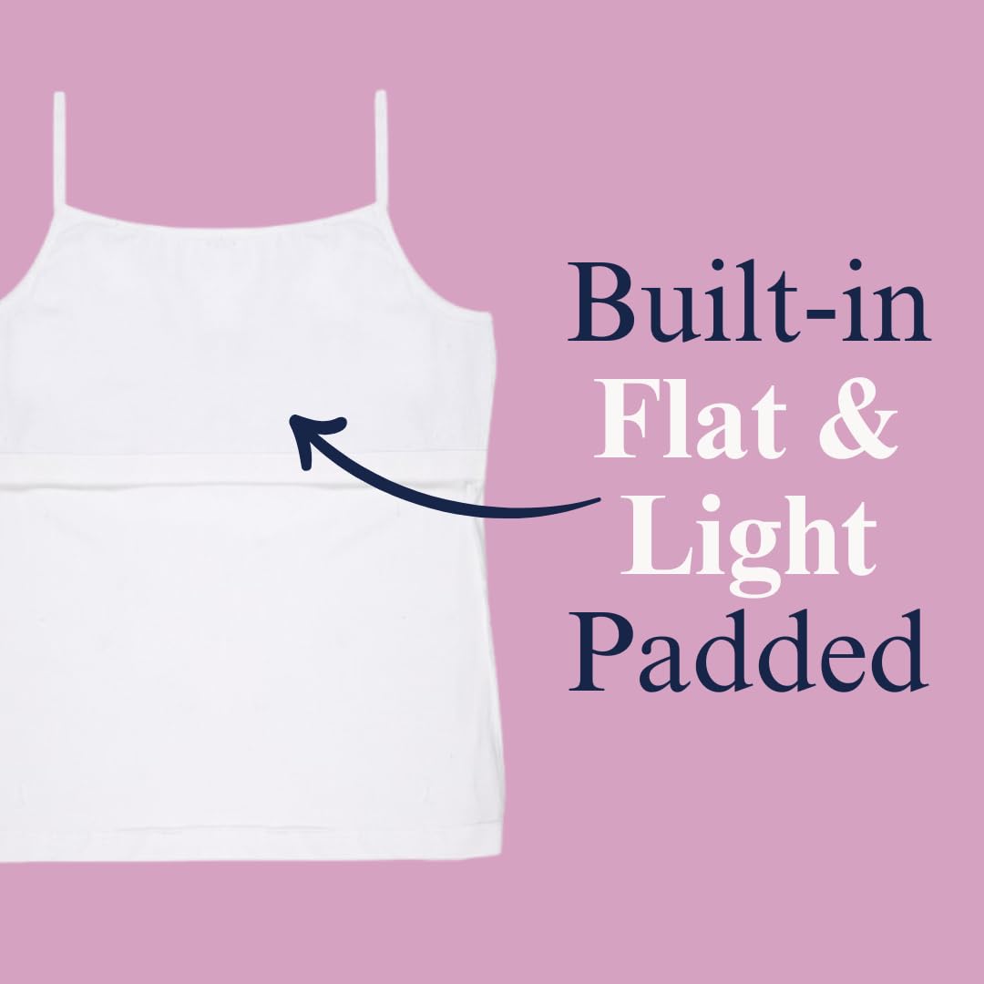 KIKWIT Padded Camisole for Girls | Flat Padding | Beginners/Teenager Inner for Puberty Cami | Slip with Adjustable Straps (11-12 Years, Beige) - Image 2 thumbnail