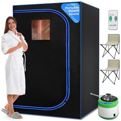 SereneLife Portable Sauna for Home, 2 Person Steam Sauna Tent