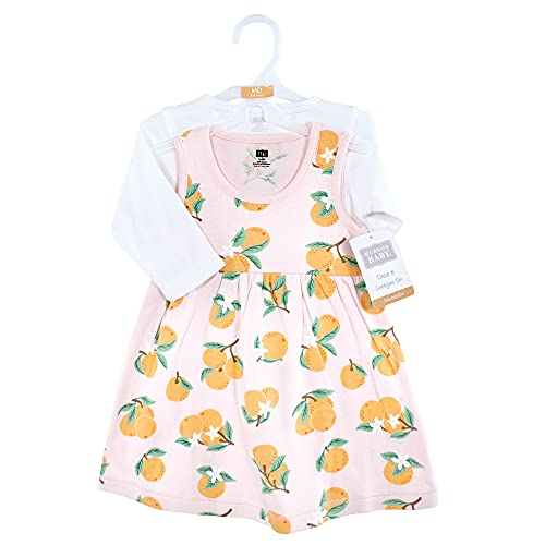 Image of Hudson Baby Girls' Cotton Dress and Cardigan Set