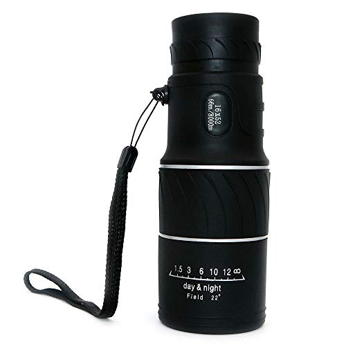 NUZAMAS 16x52 Monocular Telescope, High Optical Monocular, MFC Green Film, Tragbares, leichtes Teleskop, wasserdicht für Vogelbeobachtung, Reisen, Jagd, Angeln, Fußballspiele, Outdoor-Konzert