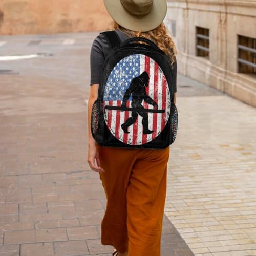 Mochila para portátil de 15.6 pulgadas unisex con diseño Bigfoot y bandera 6