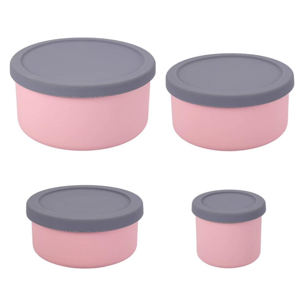 CTRLZS Silicone Food Storage Containers with Lids Leak Proof Space Saving Reusable Meal Prep Airtight Containers for Kitchen C