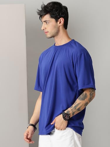 Image of RodZen Oversized Baggy Fit Half Sleeves Round Neck Solid Cotton Blend Combo T-Shirt for Men (Pack of 3)