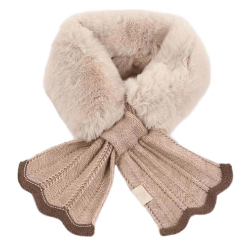 CaySep Women Winter Fur Colla Scarf-Cassic Solid Color Warm Neck Shrug Soft Fluffy Plush Scarf